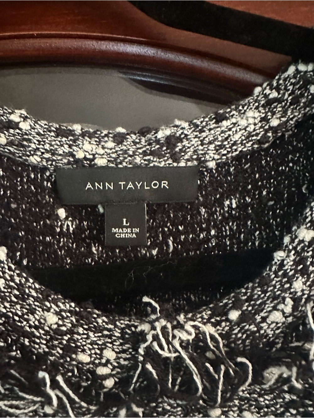 Ann Taylor Black and White Tweed Mini Dress Sz L - Picture 3 of 5